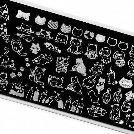 Пластина для стемпинга TNL (mini kitty), 12*6 см., №108