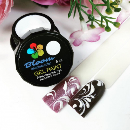 Гель-краска Bloom с липким слоем (БЕЛАЯ), 5 мл