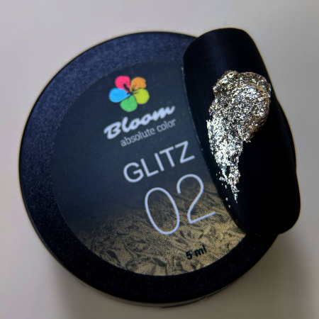 Гель BLOOM Glitz №02 белое золото, 5 мл.