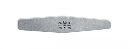 Пилка RuNail серая, ромб, 100/100 для искусственных ногтей