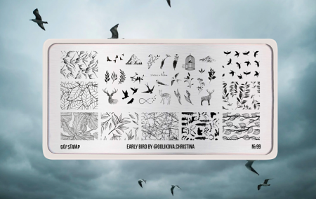Пластина для стемпинга Go Stamp №099 Early Bird by @Golikova.christina
