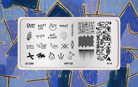 Пластина для стемпинга Go Stamp №174 Happy Sad