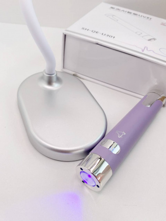 Фонарик LED/UV с датчиком движения, на подставке, фиолетовый, USB