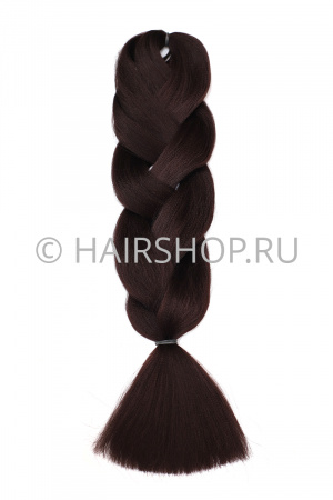 Канекалон HairShop 2BRAIDS 46 темно-коричневый с баклажаном, 100гр.
