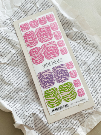 Пленки для педикюра IBDI № 103  Pastel zebra