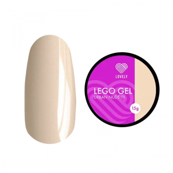 Гель LOVELY для наращивания и укрепления Lego Gel Urban Nude №1, 15 гр.