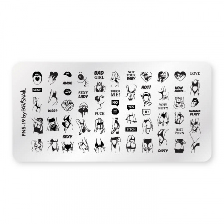 Пластина для стемпинга ParisNail, 6*12 см., PNS-019
