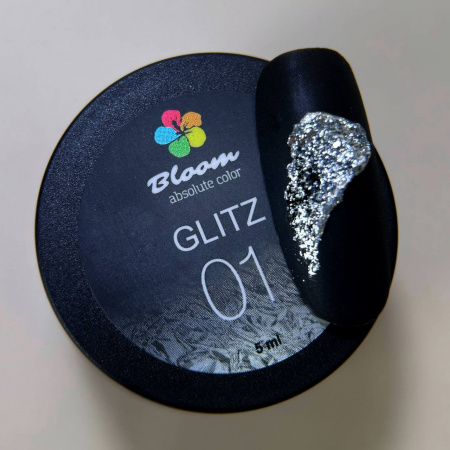 Гель BLOOM Glitz №01 серебро, 5 мл.