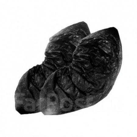 Бахилы п/э (черные), 50 пар