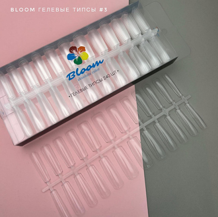 Гелевые типсы Bloom №3 (квадрат глянцевый), 240 шт.