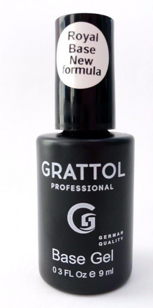 Grattol RUBBER BASE GEL ROYAL - Каучуковая база (выравнивающая), 9 мл.