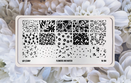 Пластина для стемпинга Go Stamp №184 Flowers and Match