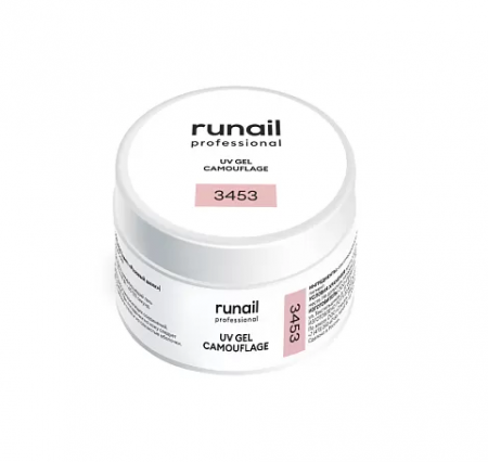 Гель RuNail Камуфлирующий №3453 Розовый шелк (РФ), 15 гр.