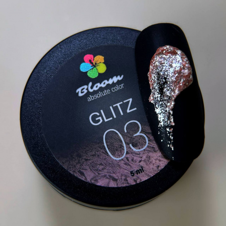 Гель BLOOM Glitz №03 розовое золото, 5 мл.