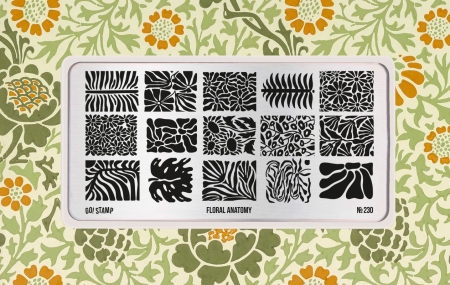 Пластина для стемпинга Go Stamp №230 Floral anatomy