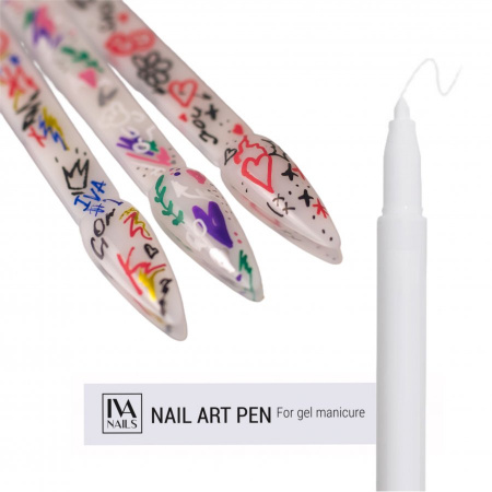 Акриловый фломастер IVA Nails, №01 белый
