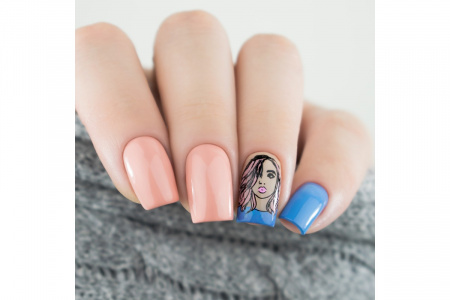 Трафарет для стемпинга металл. LESLY 8*12 см. Girls 1