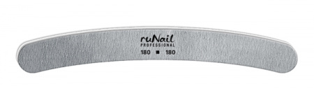 Пилка RuNail серая, бумеранг, 180/180 для искусственных ногтей