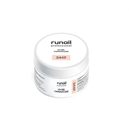 Гель RuNail Камуфлирующий №3449 Чайная Роза (РФ), 15 гр.