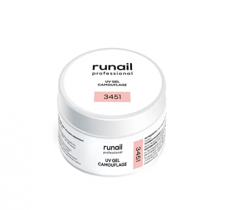 Гель RuNail Камуфлирующий №3451 Розовая карамель (РФ), 15 гр.