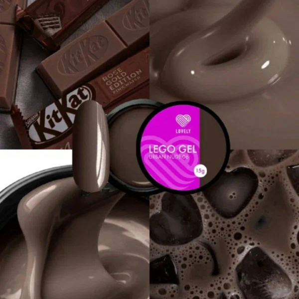 Гель LOVELY для наращивания и укрепления Lego Gel Urban Nude №6, 15 гр.