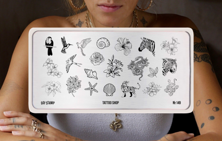 Пластина для стемпинга Go Stamp №149 Tattoo Shop