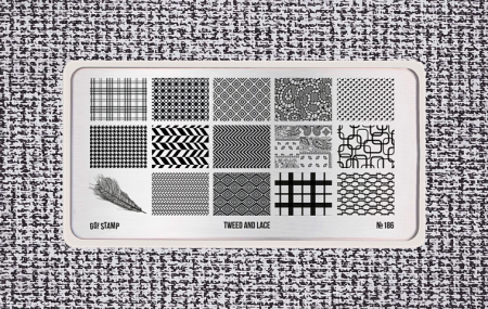 Пластина для стемпинга Go Stamp №186 Tweed and Lace