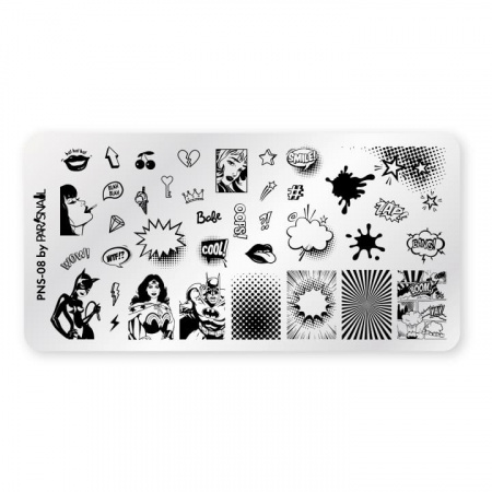 Пластина для стемпинга ParisNail, 6*12 см., PNS-008